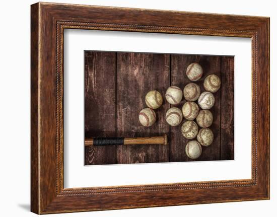 Old Vintage Baseball Background.-soupstock-Framed Photographic Print