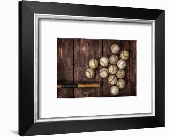 Old Vintage Baseball Background.-soupstock-Framed Photographic Print