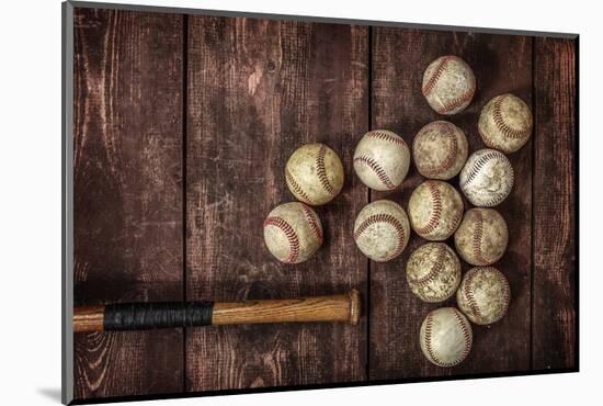 Old Vintage Baseball Background.-soupstock-Mounted Photographic Print