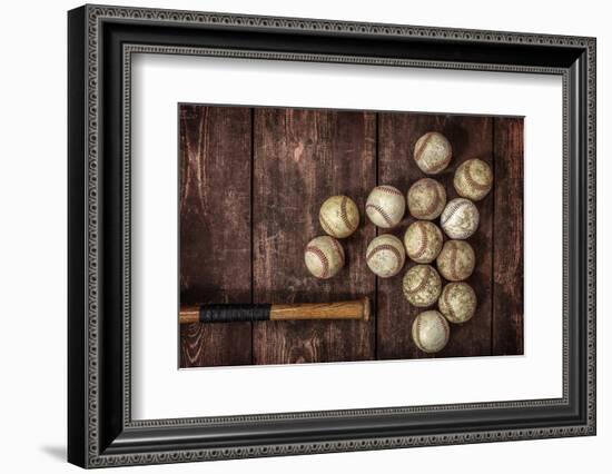 Old Vintage Baseball Background.-soupstock-Framed Photographic Print