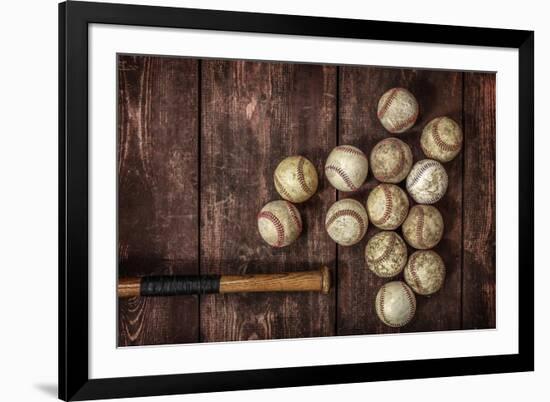 Old Vintage Baseball Background.-soupstock-Framed Photographic Print