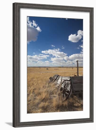 Old Wagon, Prairie Homestead, Cactus Flat, South Dakota, USA-Walter Bibikow-Framed Photographic Print