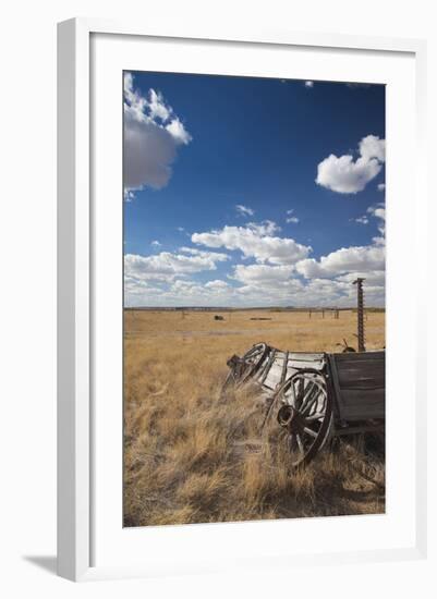 Old Wagon, Prairie Homestead, Cactus Flat, South Dakota, USA-Walter Bibikow-Framed Photographic Print