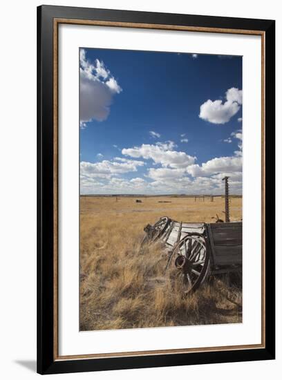 Old Wagon, Prairie Homestead, Cactus Flat, South Dakota, USA-Walter Bibikow-Framed Photographic Print