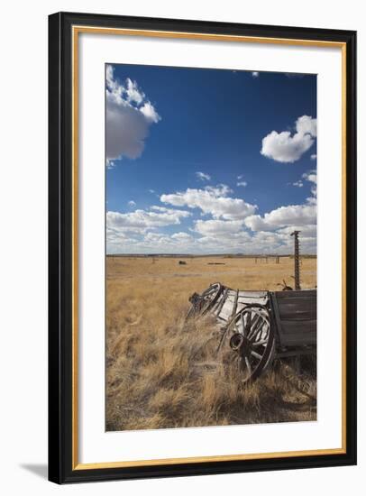 Old Wagon, Prairie Homestead, Cactus Flat, South Dakota, USA-Walter Bibikow-Framed Photographic Print