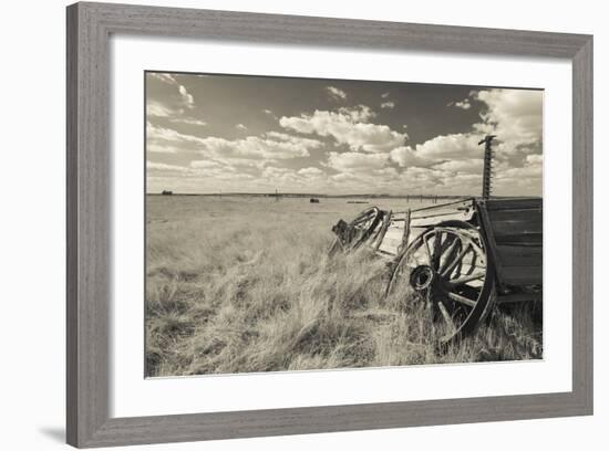 Old Wagon, Prairie Homestead, Cactus Flat, South Dakota, USA-Walter Bibikow-Framed Photographic Print