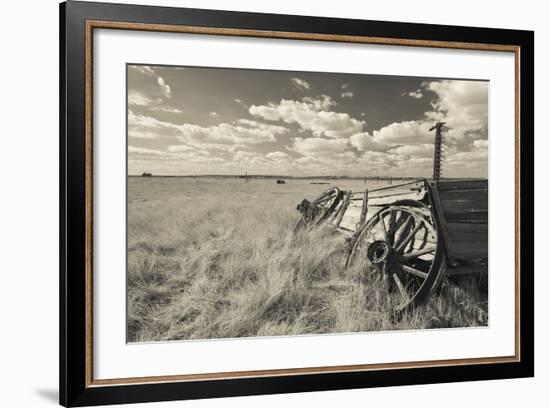 Old Wagon, Prairie Homestead, Cactus Flat, South Dakota, USA-Walter Bibikow-Framed Photographic Print