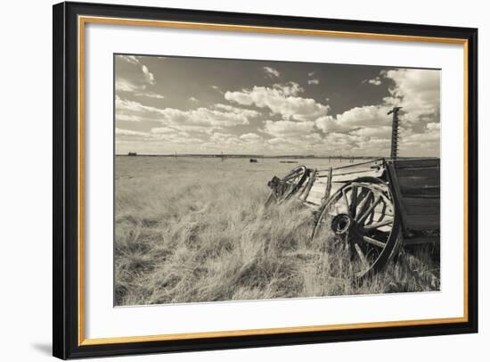 Old Wagon, Prairie Homestead, Cactus Flat, South Dakota, USA-Walter Bibikow-Framed Photographic Print