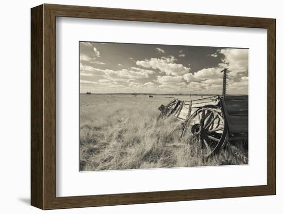 Old Wagon, Prairie Homestead, Cactus Flat, South Dakota, USA-Walter Bibikow-Framed Photographic Print