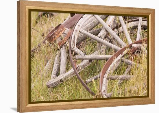 Old Wagon Wheels in Grass, Fort Steele, British Columbia, Canada-Jaynes Gallery-Framed Premier Image Canvas