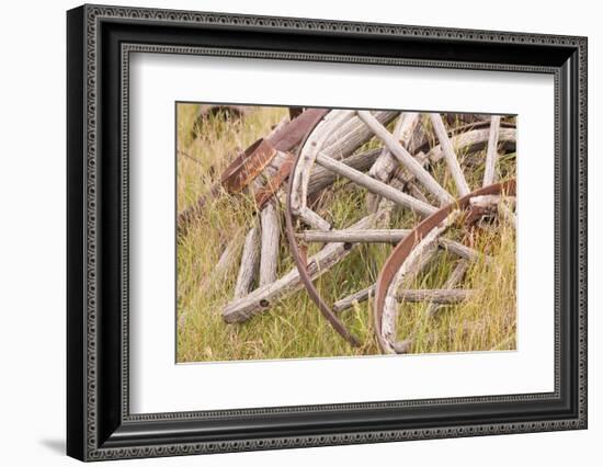 Old Wagon Wheels in Grass, Fort Steele, British Columbia, Canada-Jaynes Gallery-Framed Photographic Print