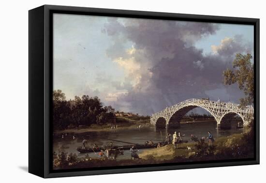 Old Walton Bridge over the Thames, 1754-Canaletto-Framed Premier Image Canvas