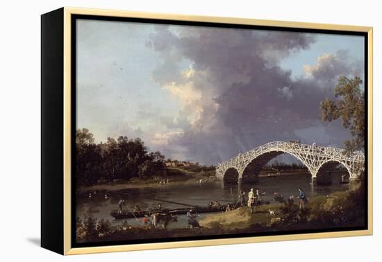 Old Walton Bridge over the Thames, 1754-Canaletto-Framed Premier Image Canvas