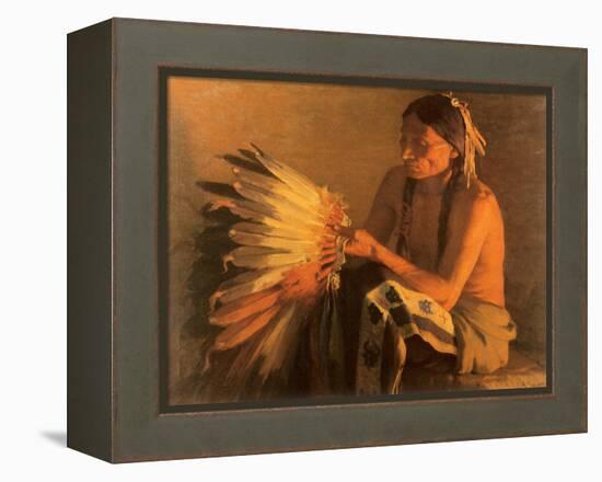 Old War Bonnet, 1916-Joseph Henry Sharp-Framed Premier Image Canvas