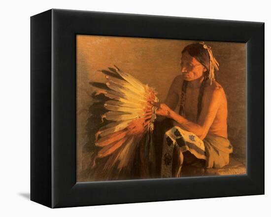 Old War Bonnet, 1916-Joseph Henry Sharp-Framed Premier Image Canvas