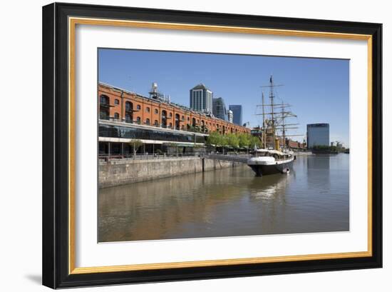 Old warehouses and office buildings from marina of Puerto Madero, San Telmo, Buenos Aires, Argentin-Stuart Black-Framed Photographic Print