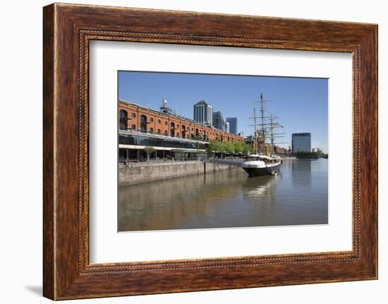 Old warehouses and office buildings from marina of Puerto Madero, San Telmo, Buenos Aires, Argentin-Stuart Black-Framed Photographic Print