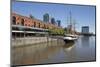 Old warehouses and office buildings from marina of Puerto Madero, San Telmo, Buenos Aires, Argentin-Stuart Black-Mounted Photographic Print