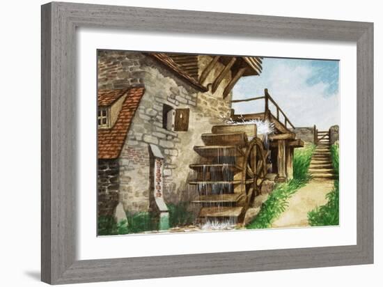 Old Water Mill by a Stream-Peter Jackson-Framed Giclee Print