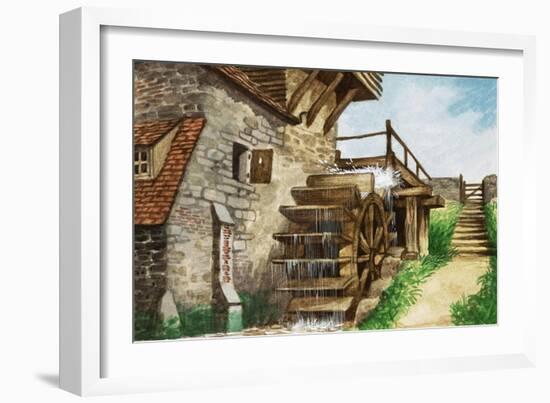 Old Water Mill by a Stream-Peter Jackson-Framed Giclee Print