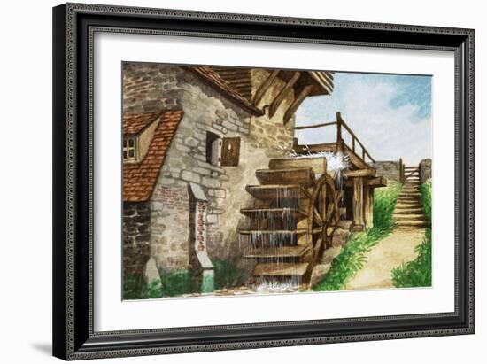 Old Water Mill by a Stream-Peter Jackson-Framed Giclee Print