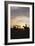 Old West, New West, Man Sitting on Horse with Oil Refinery at Sunset-David R^ Frazier-Framed Photographic Print