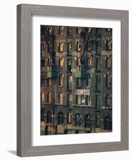 Old Wharf Building at Dusk, Docklands, London, England, United Kingdom, Europe-Woolfitt Adam-Framed Photographic Print