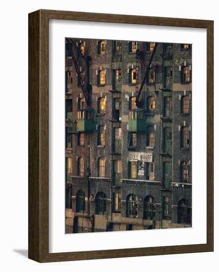 Old Wharf Building at Dusk, Docklands, London, England, United Kingdom, Europe-Woolfitt Adam-Framed Photographic Print