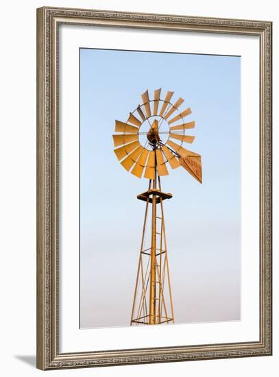 Old Windmill at Sunset Near New England, North Dakota, USA-Chuck Haney-Framed Photographic Print