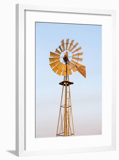 Old Windmill at Sunset Near New England, North Dakota, USA-Chuck Haney-Framed Photographic Print