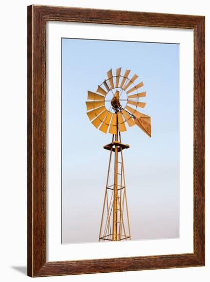 Old Windmill at Sunset Near New England, North Dakota, USA-Chuck Haney-Framed Photographic Print