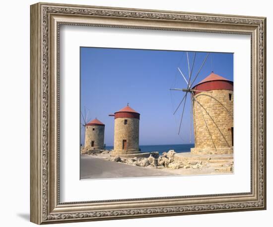 Old Windmills of Rhodes, Greece-Bill Bachmann-Framed Photographic Print