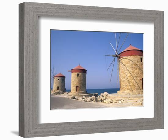 Old Windmills of Rhodes, Greece-Bill Bachmann-Framed Photographic Print