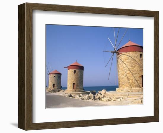 Old Windmills of Rhodes, Greece-Bill Bachmann-Framed Photographic Print