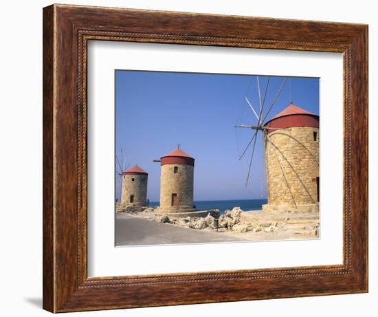 Old Windmills of Rhodes, Greece-Bill Bachmann-Framed Photographic Print