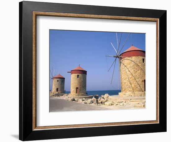 Old Windmills of Rhodes, Greece-Bill Bachmann-Framed Photographic Print