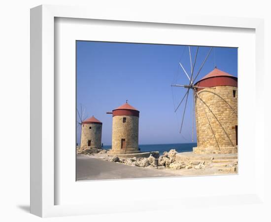 Old Windmills of Rhodes, Greece-Bill Bachmann-Framed Photographic Print