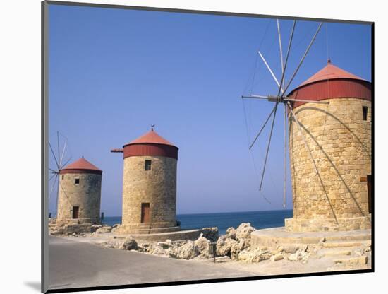 Old Windmills of Rhodes, Greece-Bill Bachmann-Mounted Photographic Print