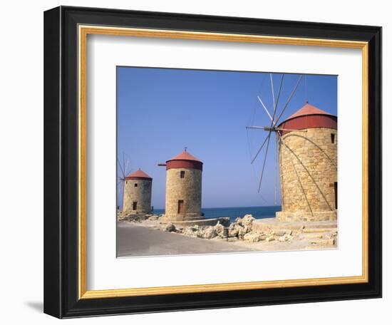 Old Windmills of Rhodes, Greece-Bill Bachmann-Framed Photographic Print