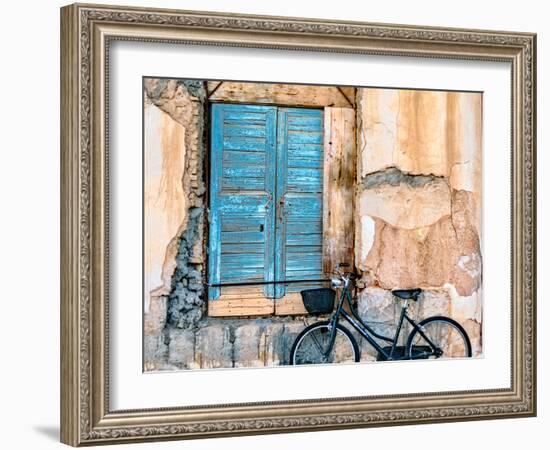 Old Window and Bicycle-George Digalakis-Framed Photographic Print