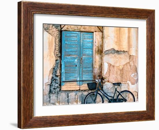 Old Window and Bicycle-George Digalakis-Framed Photographic Print