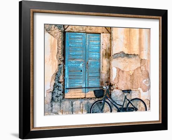 Old Window and Bicycle-George Digalakis-Framed Photographic Print