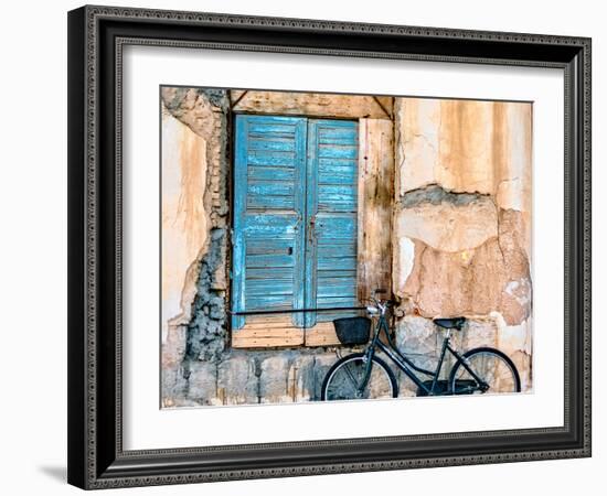 Old Window and Bicycle-George Digalakis-Framed Photographic Print