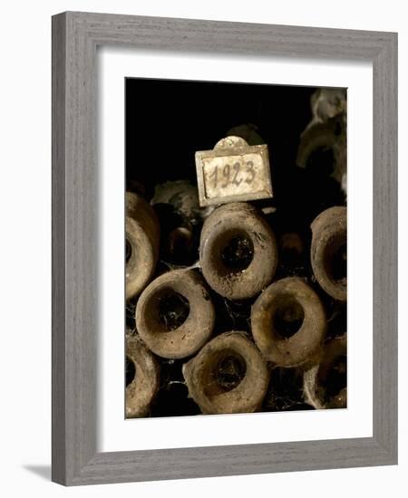 Old Wine Bottles in Jean-Louis Trapet's Wine Cellar, Burgundy-Joerg Lehmann-Framed Photographic Print