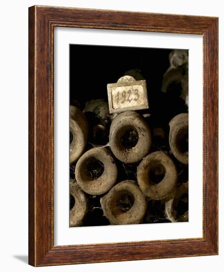 Old Wine Bottles in Jean-Louis Trapet's Wine Cellar, Burgundy-Joerg Lehmann-Framed Photographic Print