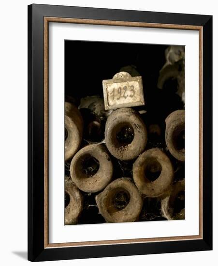 Old Wine Bottles in Jean-Louis Trapet's Wine Cellar, Burgundy-Joerg Lehmann-Framed Photographic Print