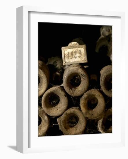 Old Wine Bottles in Jean-Louis Trapet's Wine Cellar, Burgundy-Joerg Lehmann-Framed Photographic Print