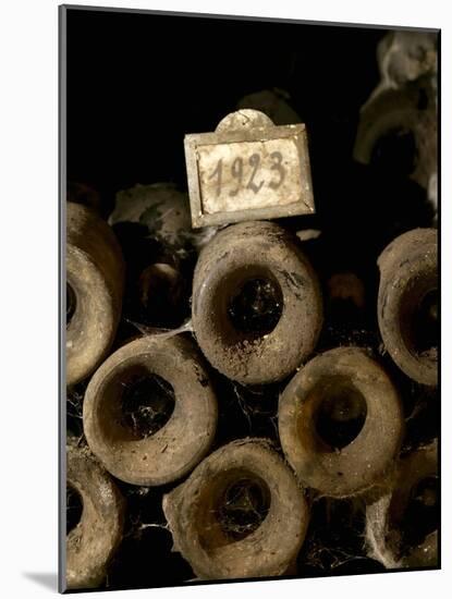 Old Wine Bottles in Jean-Louis Trapet's Wine Cellar, Burgundy-Joerg Lehmann-Mounted Photographic Print