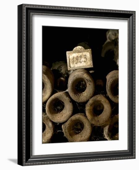 Old Wine Bottles in Jean-Louis Trapet's Wine Cellar, Burgundy-Joerg Lehmann-Framed Photographic Print