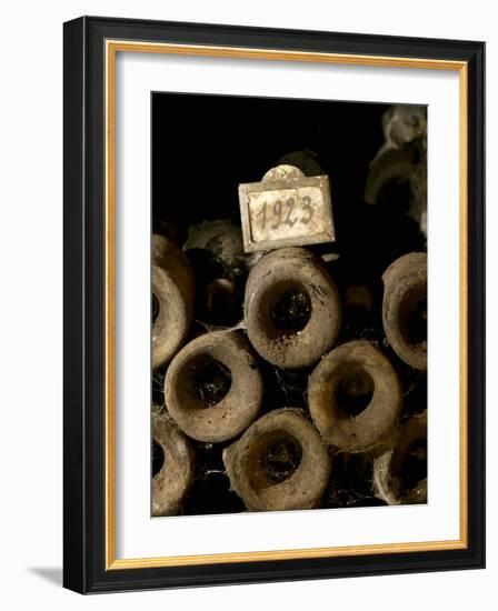 Old Wine Bottles in Jean-Louis Trapet's Wine Cellar, Burgundy-Joerg Lehmann-Framed Photographic Print